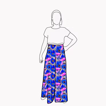 Palazzo byxa - Blue Leopard Floral