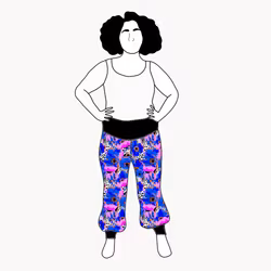 Blue Leopard Floral Yogabyxa