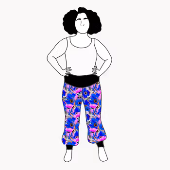 Blue Leopard Floral Yogabyxa