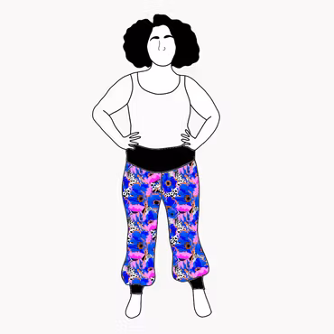 Blue Leopard Floral Yogabyxa