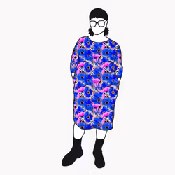 Blue Leopard Floral Boxtunika