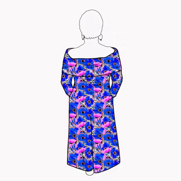 Palazzo Jumpsuit - Blue Leopard Floral