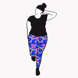Blue Leopard Floral Leggings