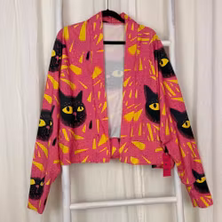 Black cats Kofta Strl Liten Längd Croppad