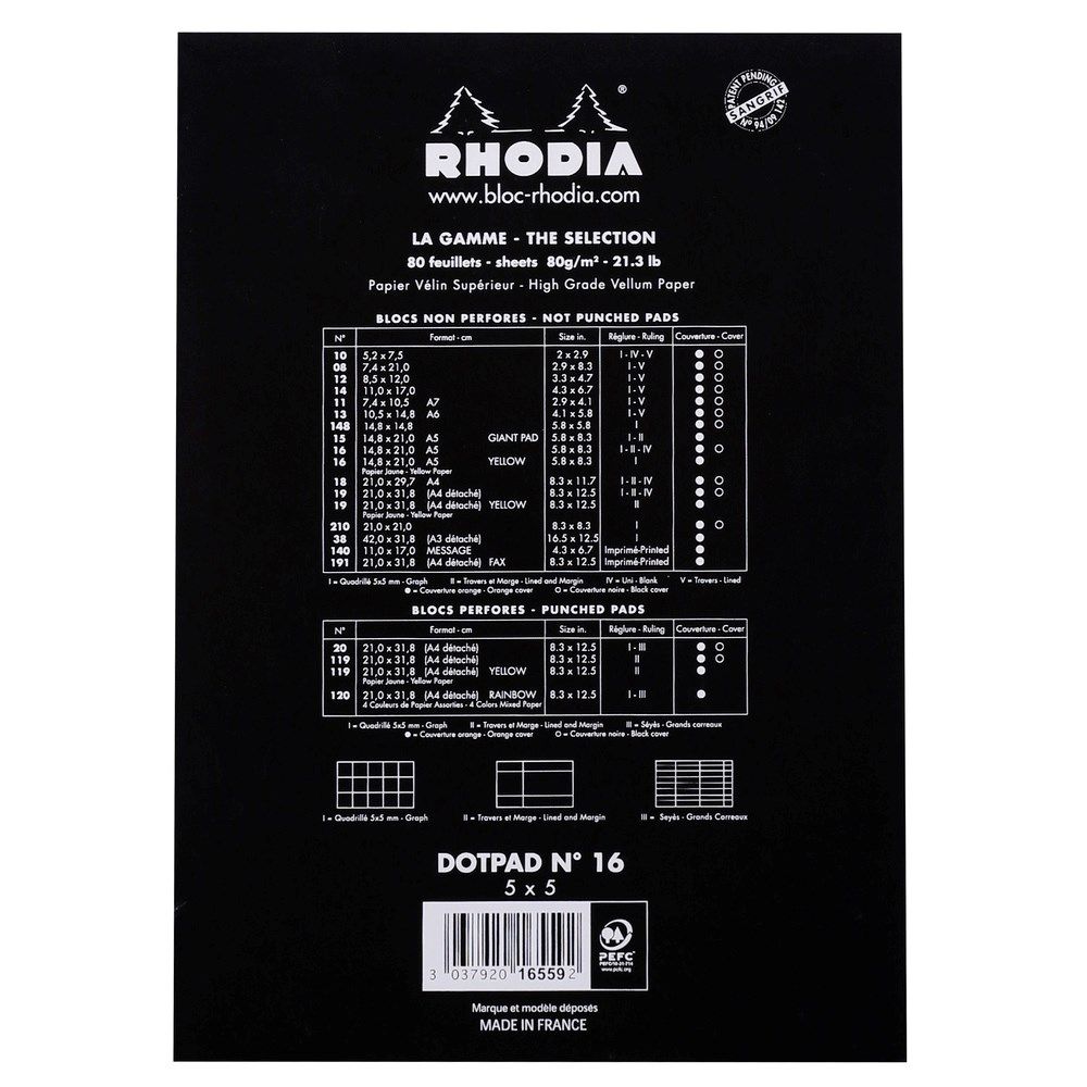 Rhodia Notepad No. 18 dotted - A4 Black