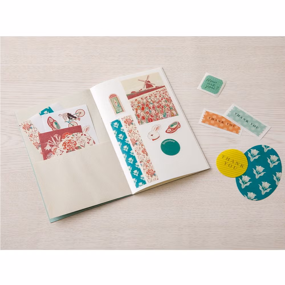 Midori Sticker Book with Pocket Yellow