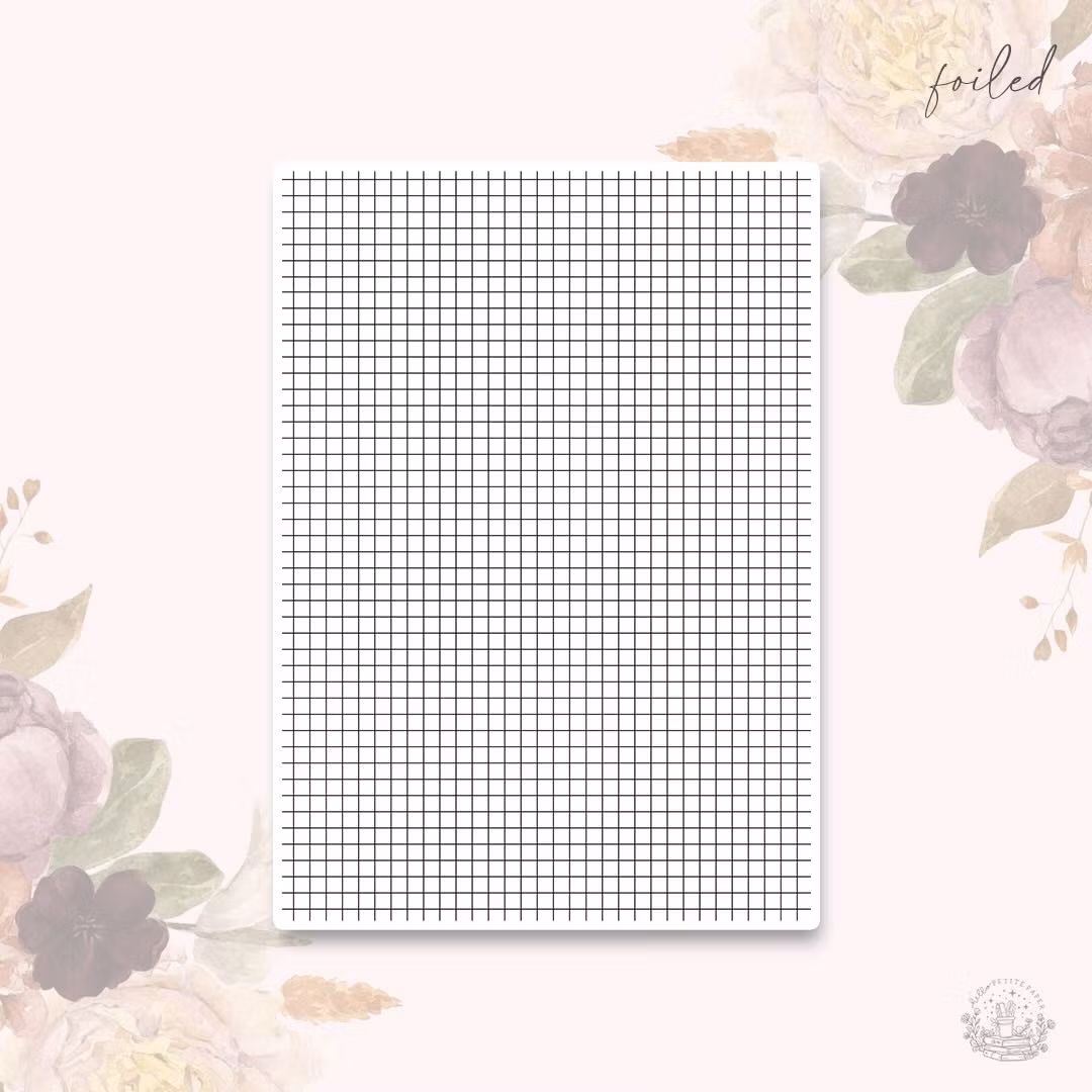 Hello Petite Paper Washi Sticker - Grid Silver