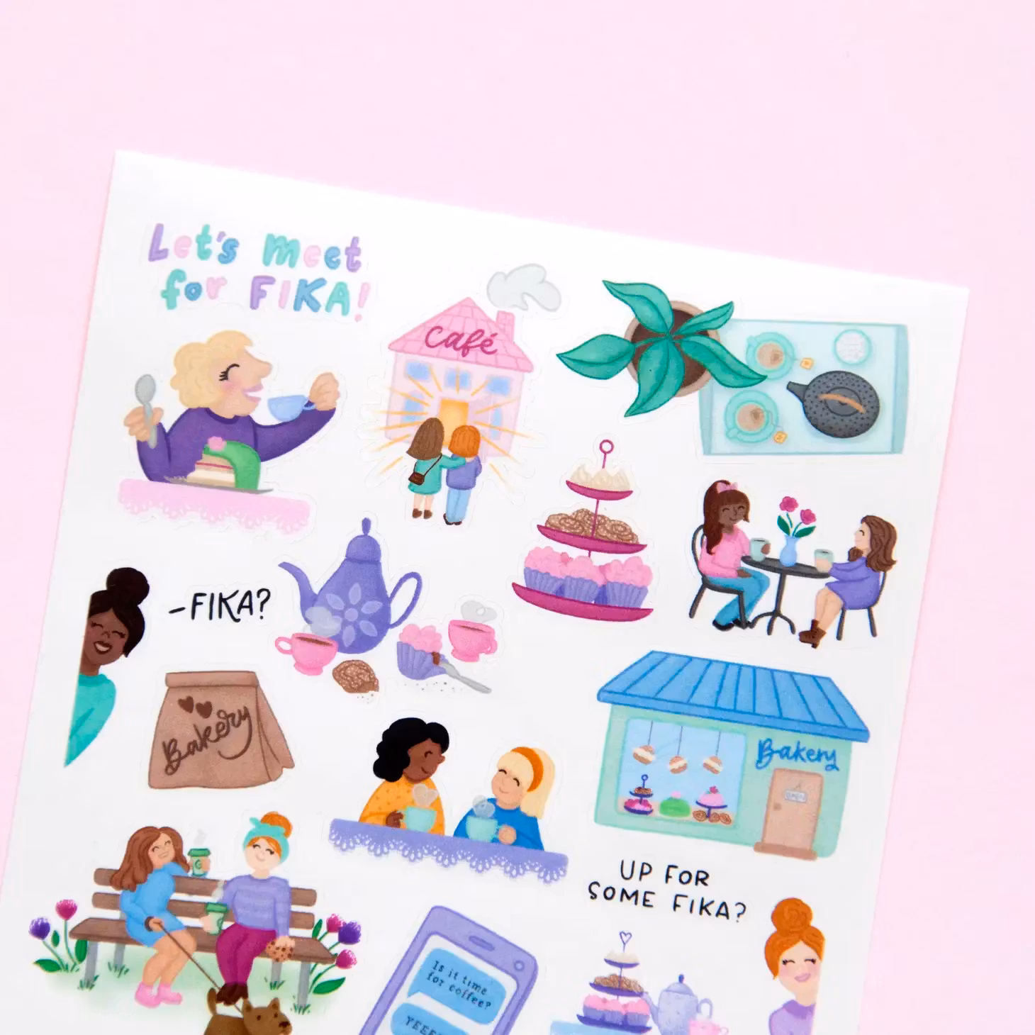 Stickers Willwa Let's meet for fika!