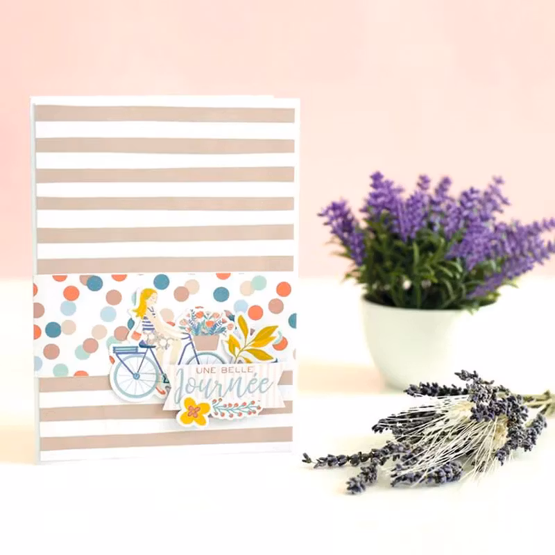 Mönstrat papper Cyklar och blommor - A4
