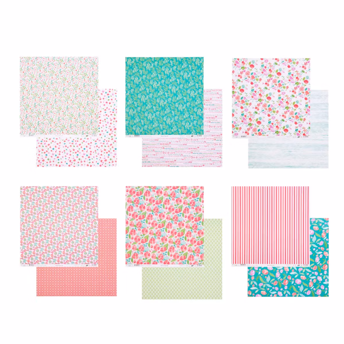 Mönstrat papper Vårblomster 30,5 x 30,5 cm