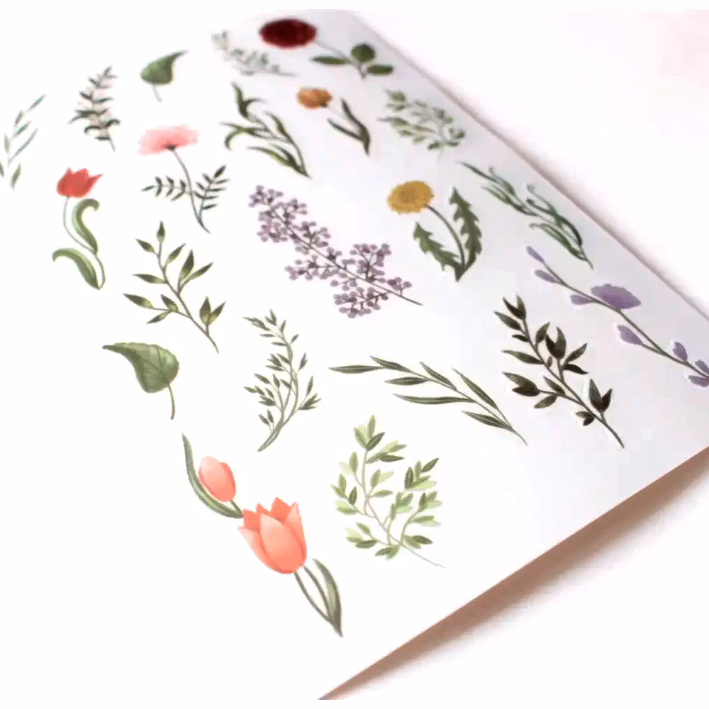 Rub on stickers Nikki Dotti Spring flowers
