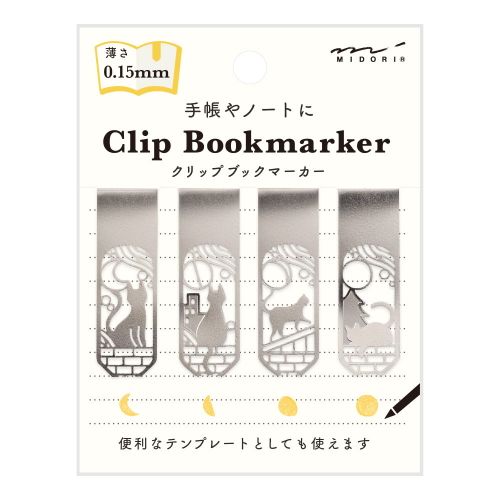 Midori Clip Bookmarker Cat & Moon