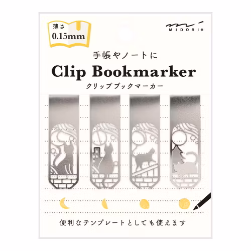 Midori Clip Bookmarker Cat & Moon