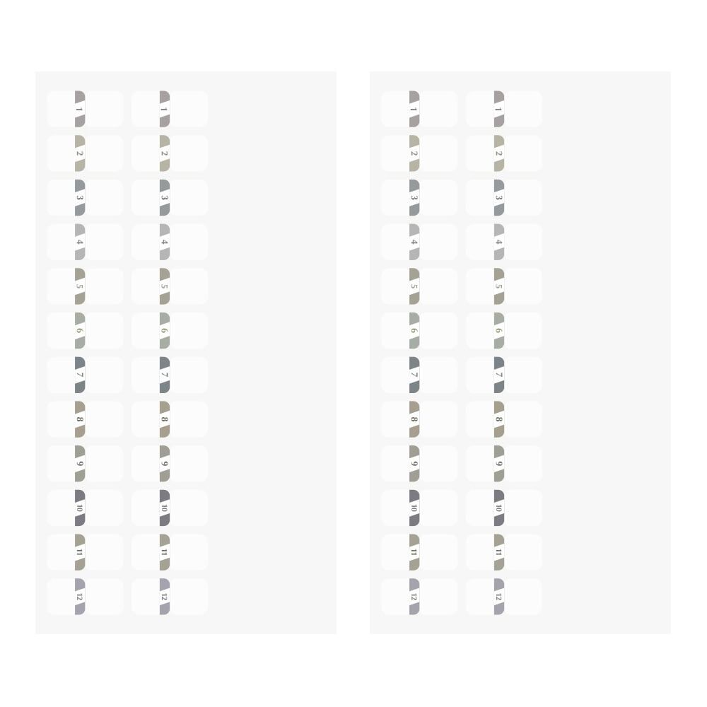 Midori Index Label Numbers Gray