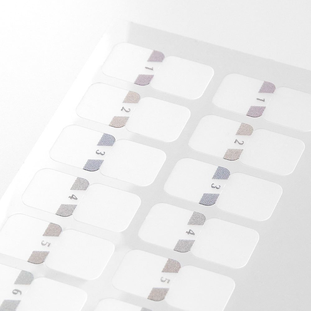 Midori Index Label Numbers Gray
