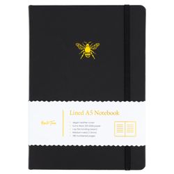 Yop & Tom Lined Journal - Bee Charcoal A5