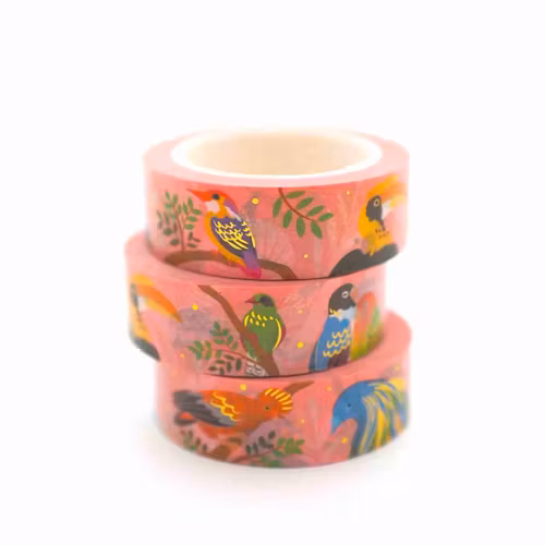 Washi Tape Shoal - Tropiska Fåglar