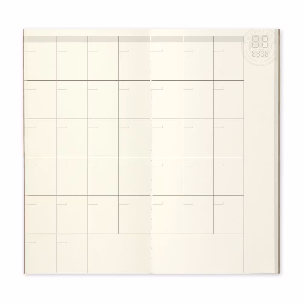 017. Free Diary Refill (Monthly) - Regular Size Traveler's Notebook