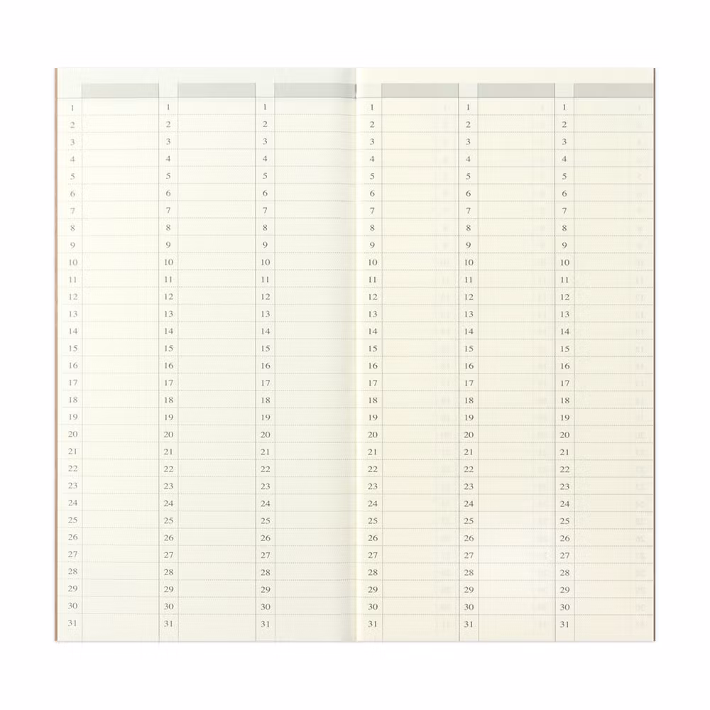 018. Free Diary Refill (Weekly Vertical) - Regular Size Traveler's Notebook