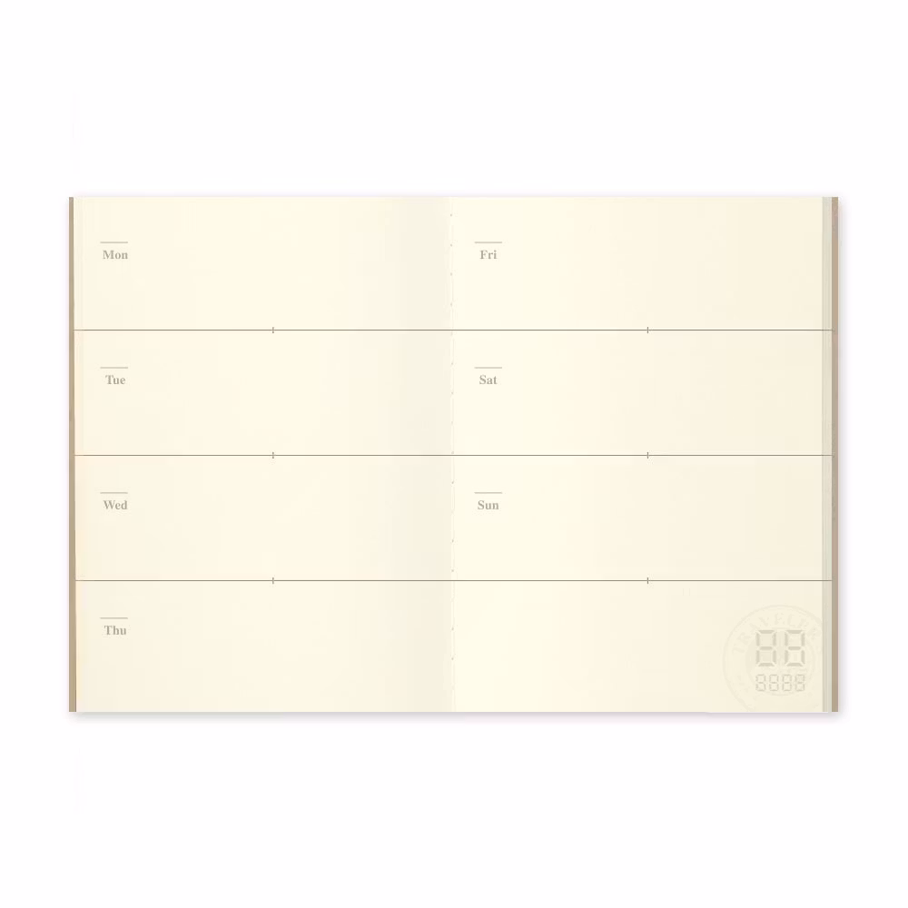 007. Free Diary Refill (Weekly) - Passport Size Traveler's Notebook