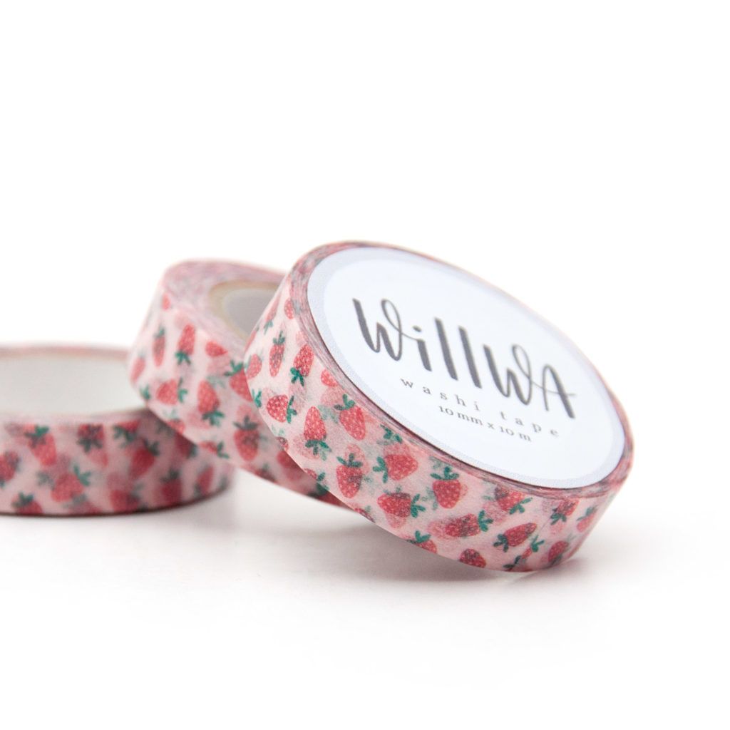 Washi Tape Willwa - Tiny Strawberries 10 mm