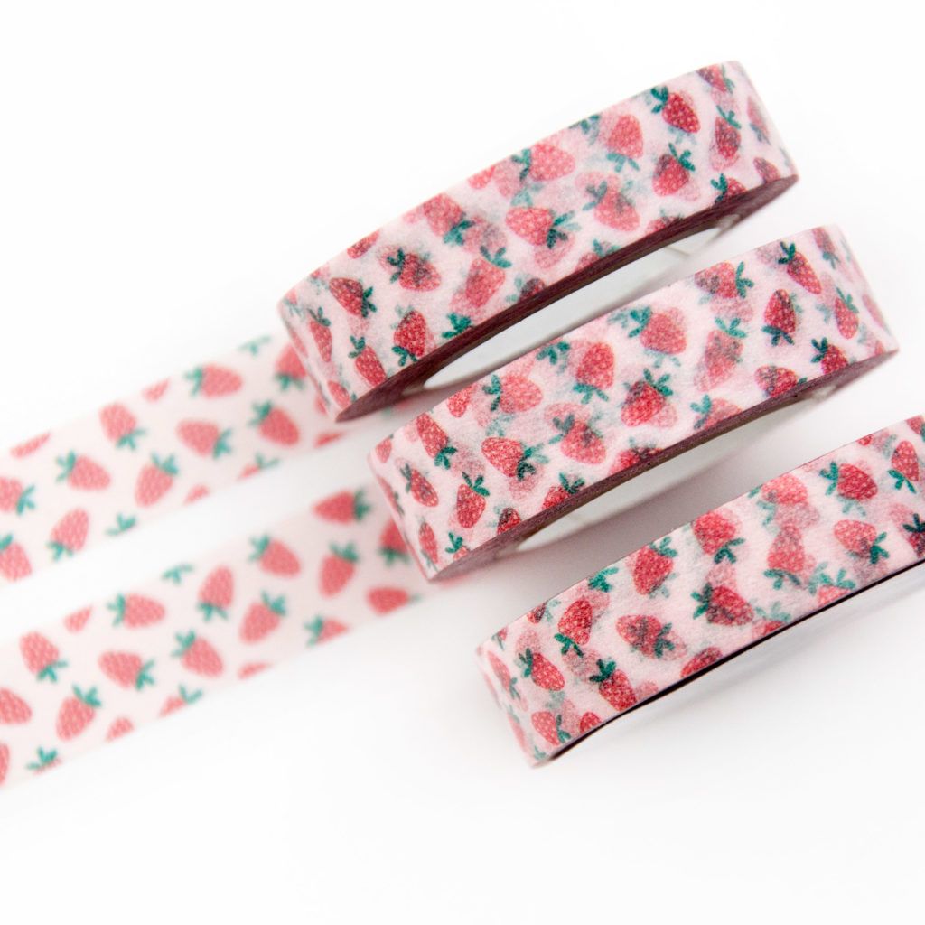 Washi Tape Willwa - Tiny Strawberries 10 mm