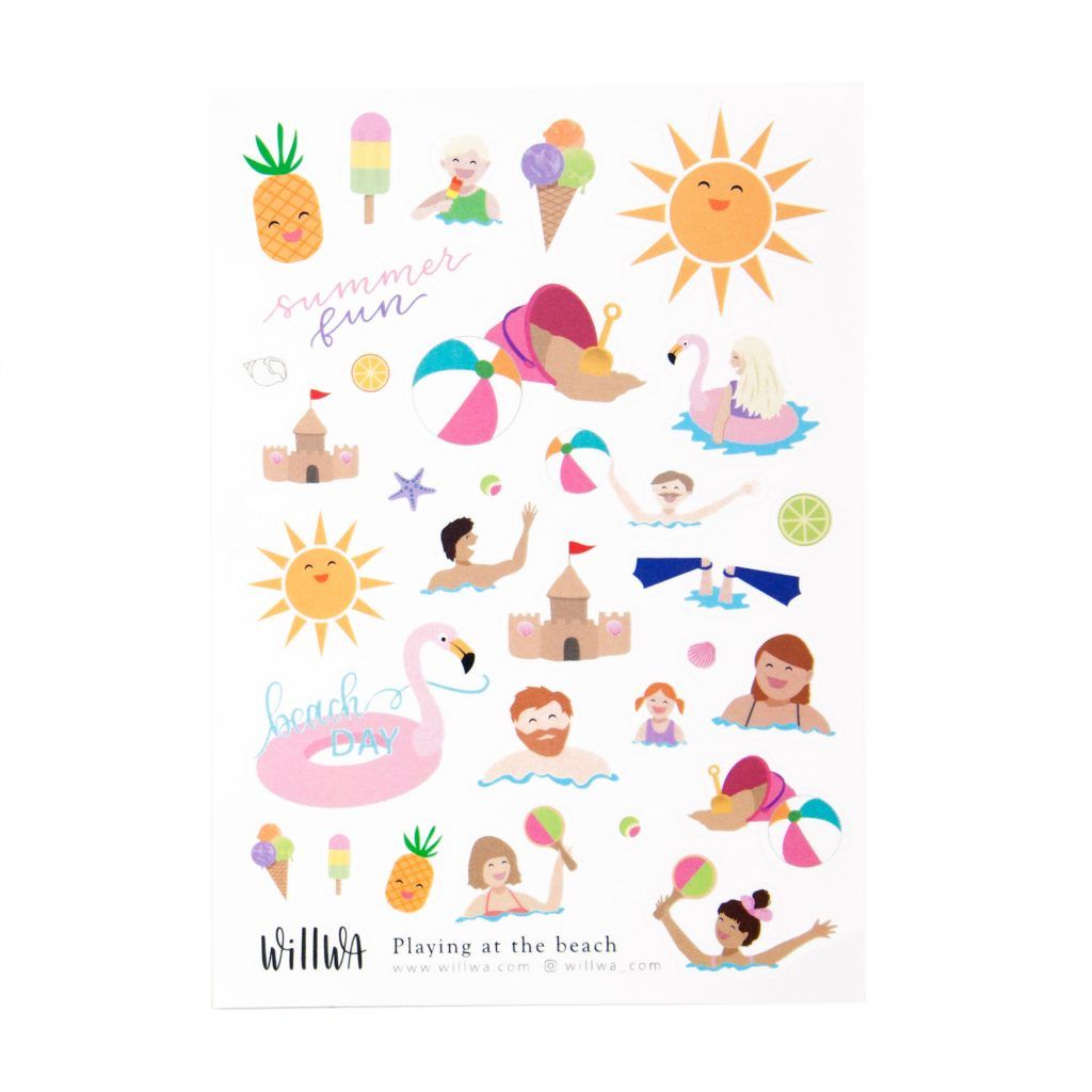 Stickers Willwa - Playing at the beach