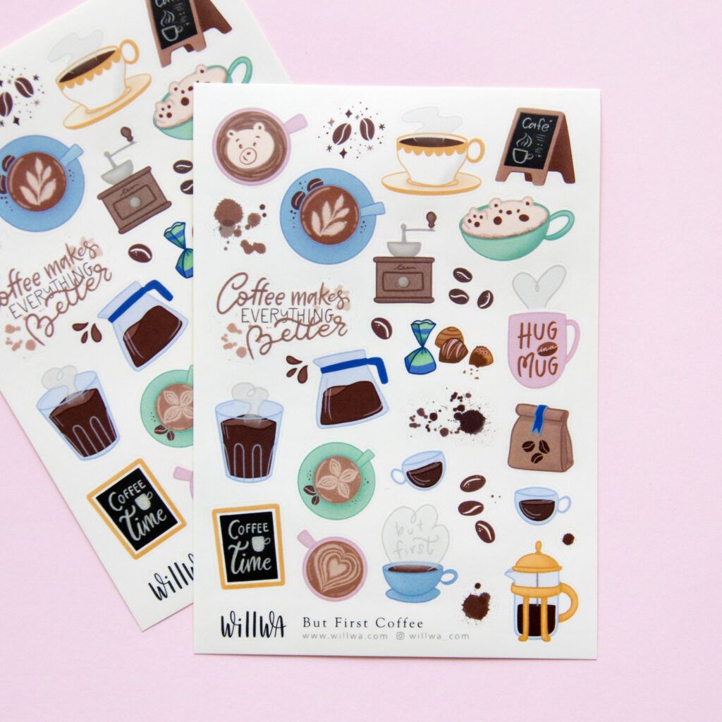 Stickers Willwa - But First Coffee