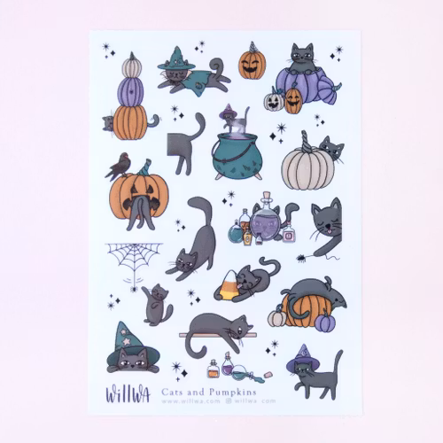Stickers Willwa - Cats and Pumpkins
