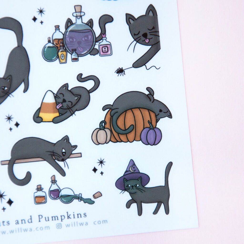 Stickers Willwa Cats and Pumpkins