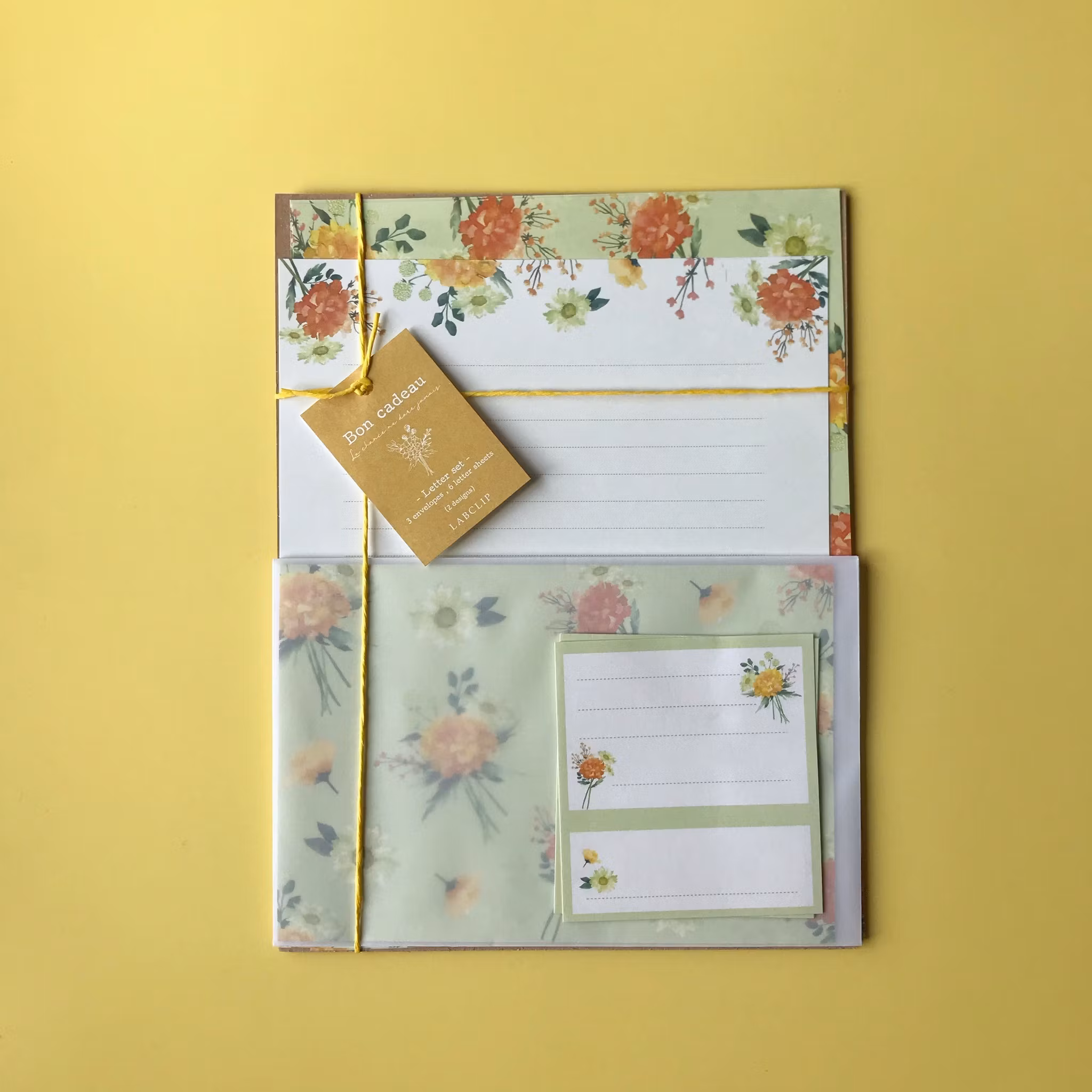 Brevpapper Bon Cadeu Yellow Marigold