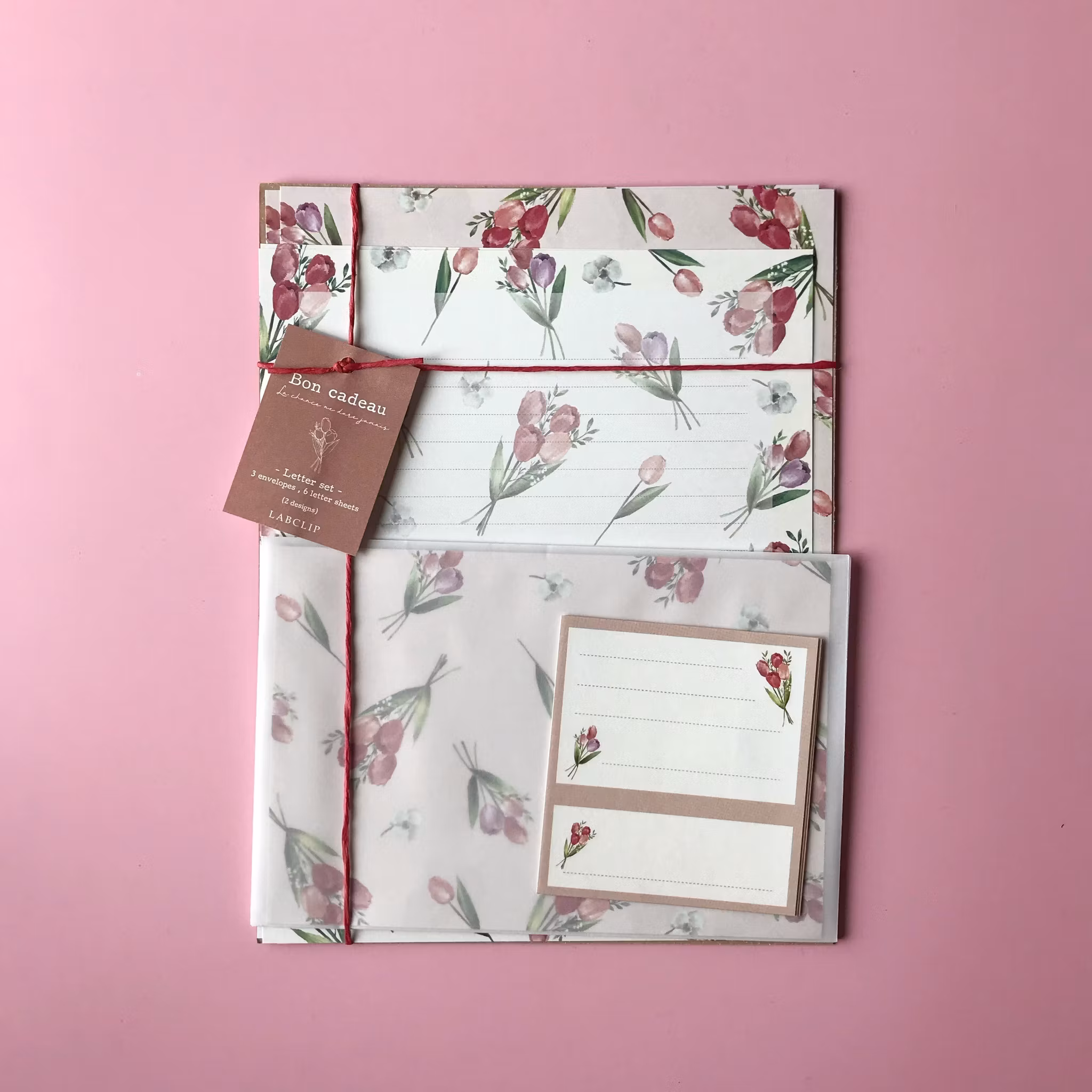 Brevpapper Bon Cadeu Pink Tulip