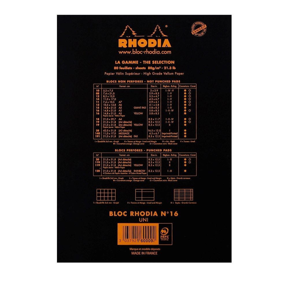 Rhodia Notepad No. 16 blank - A5 Black