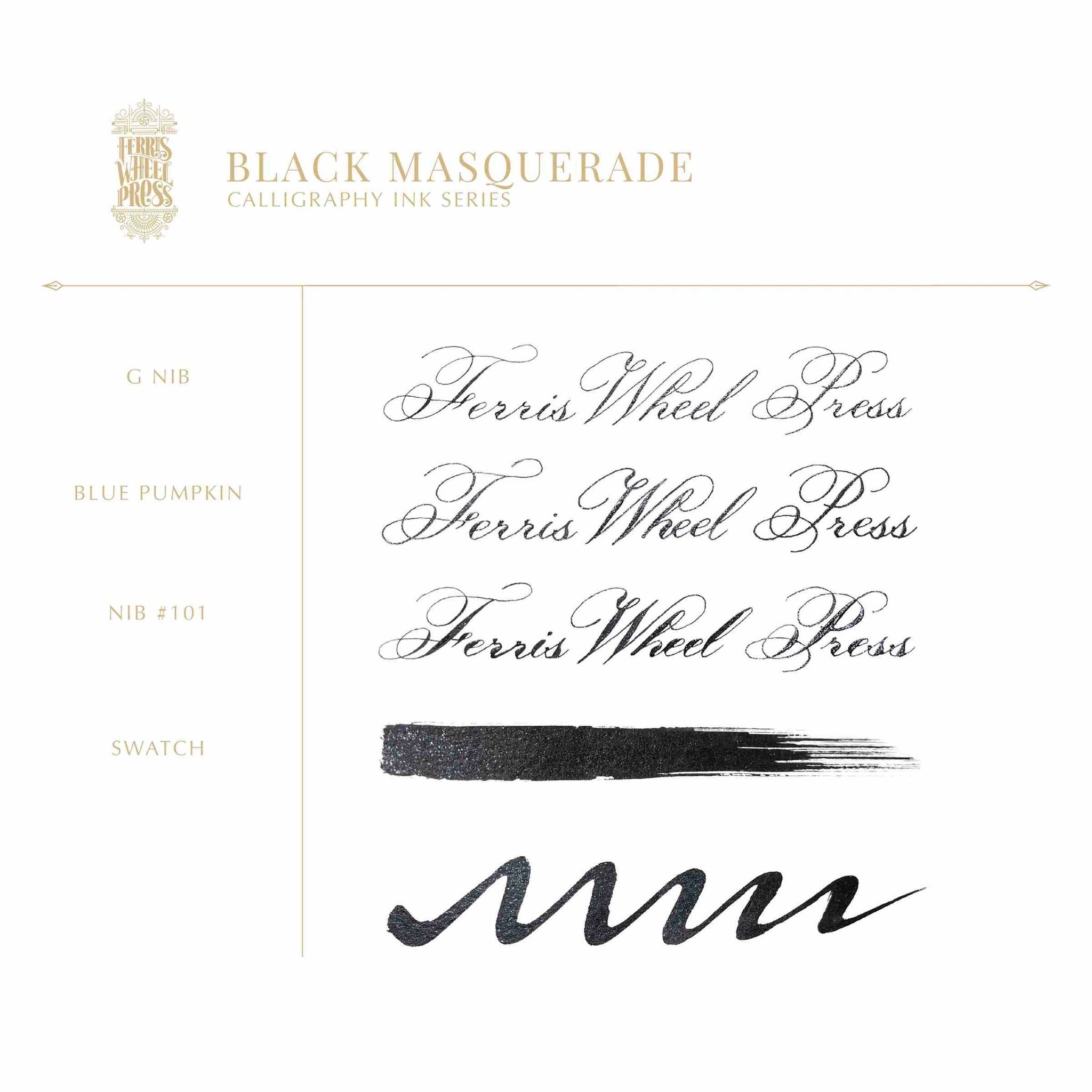Ferris Wheel Press Calligraphy Ink - Black Masquerade 28 ml