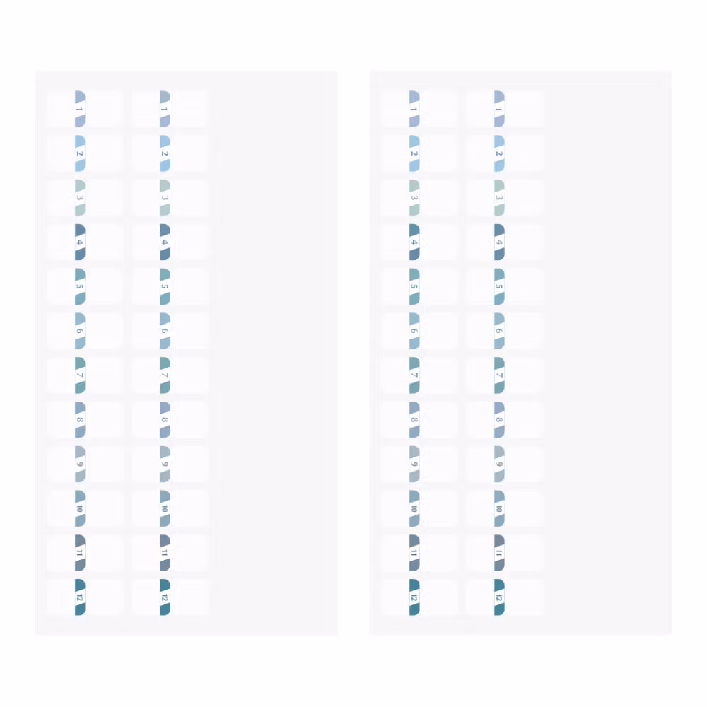 Midori Index Label Numbers Blue