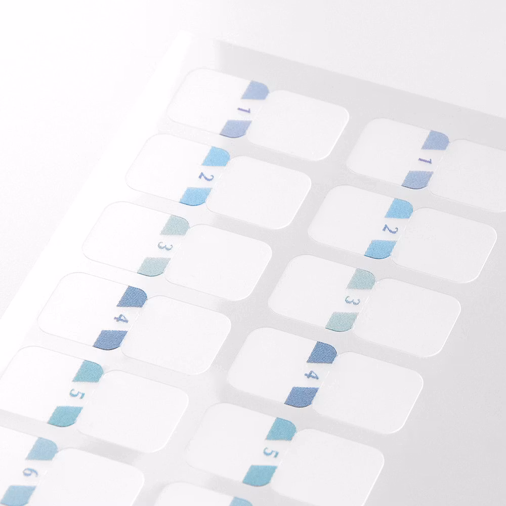 Midori Index Label Numbers Blue