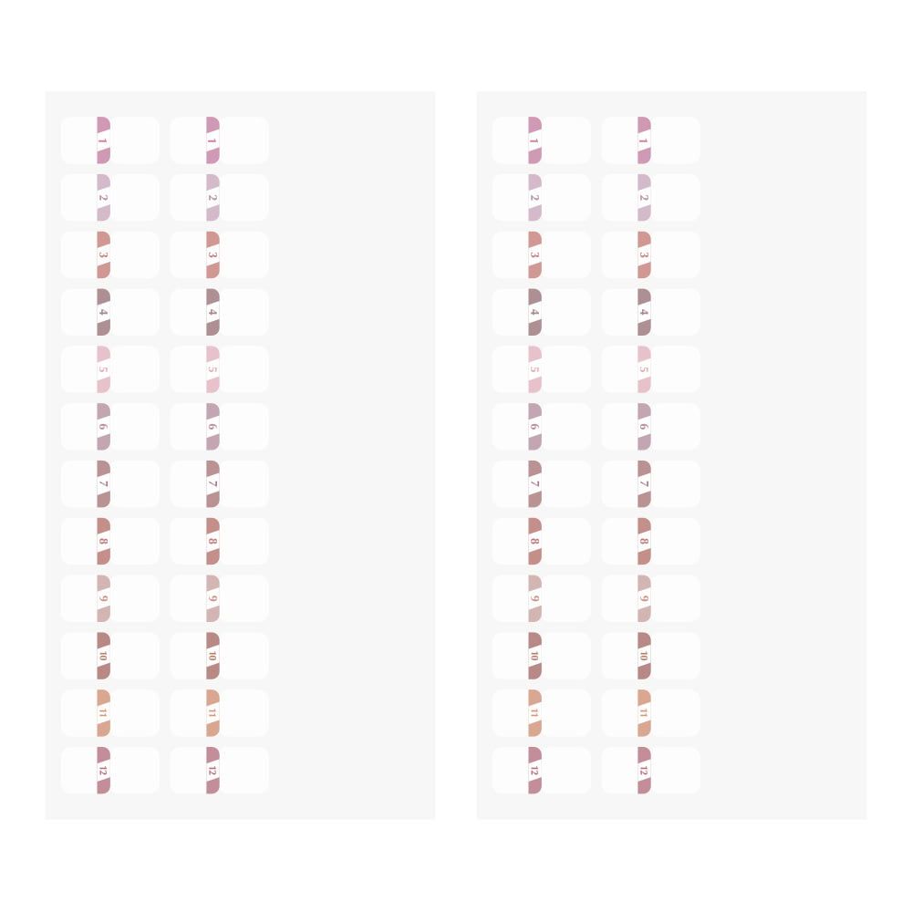 Midori Index Label Numbers Pink