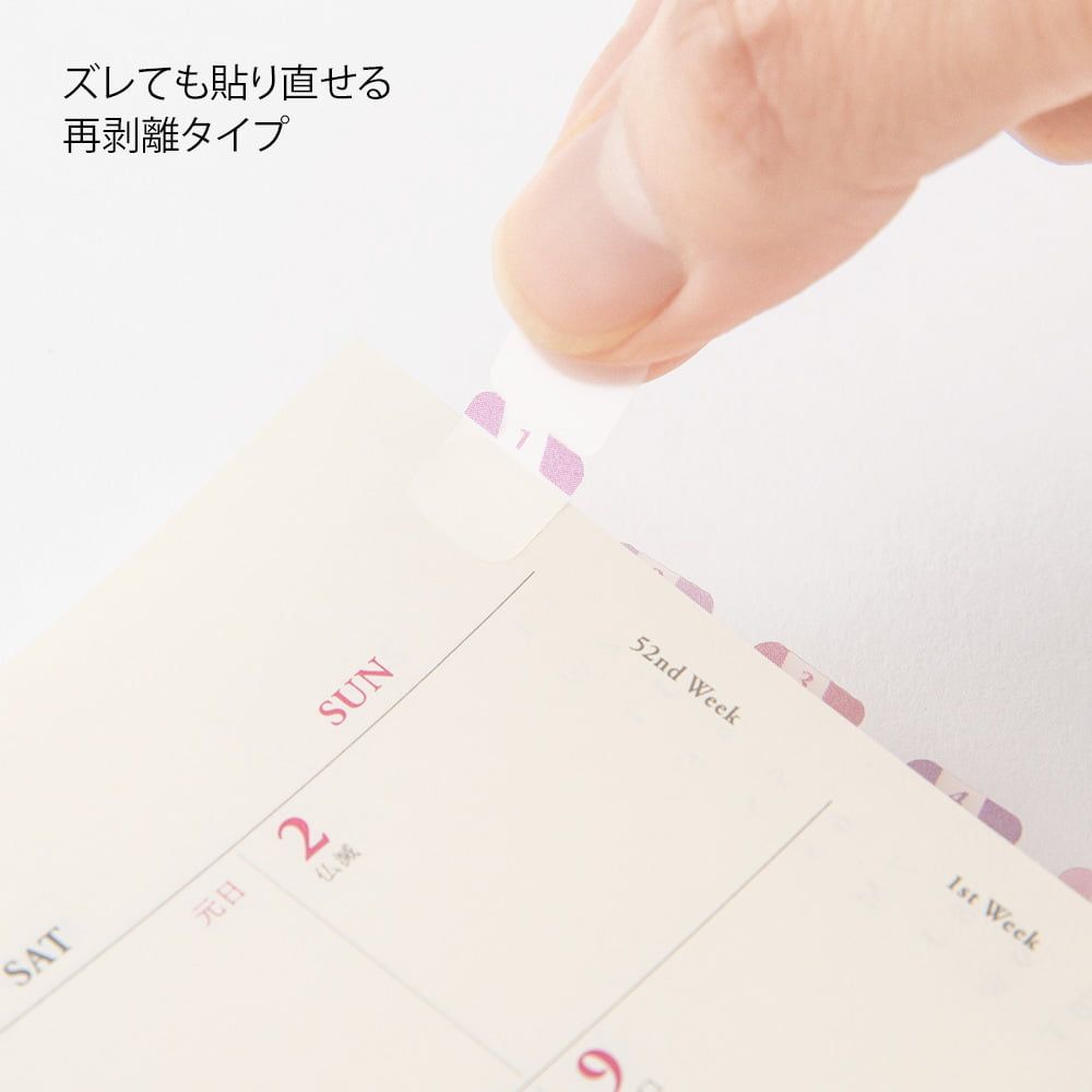 Midori Index Label Numbers Pink