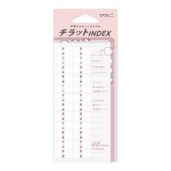 Midori Index Label Numbers Pink