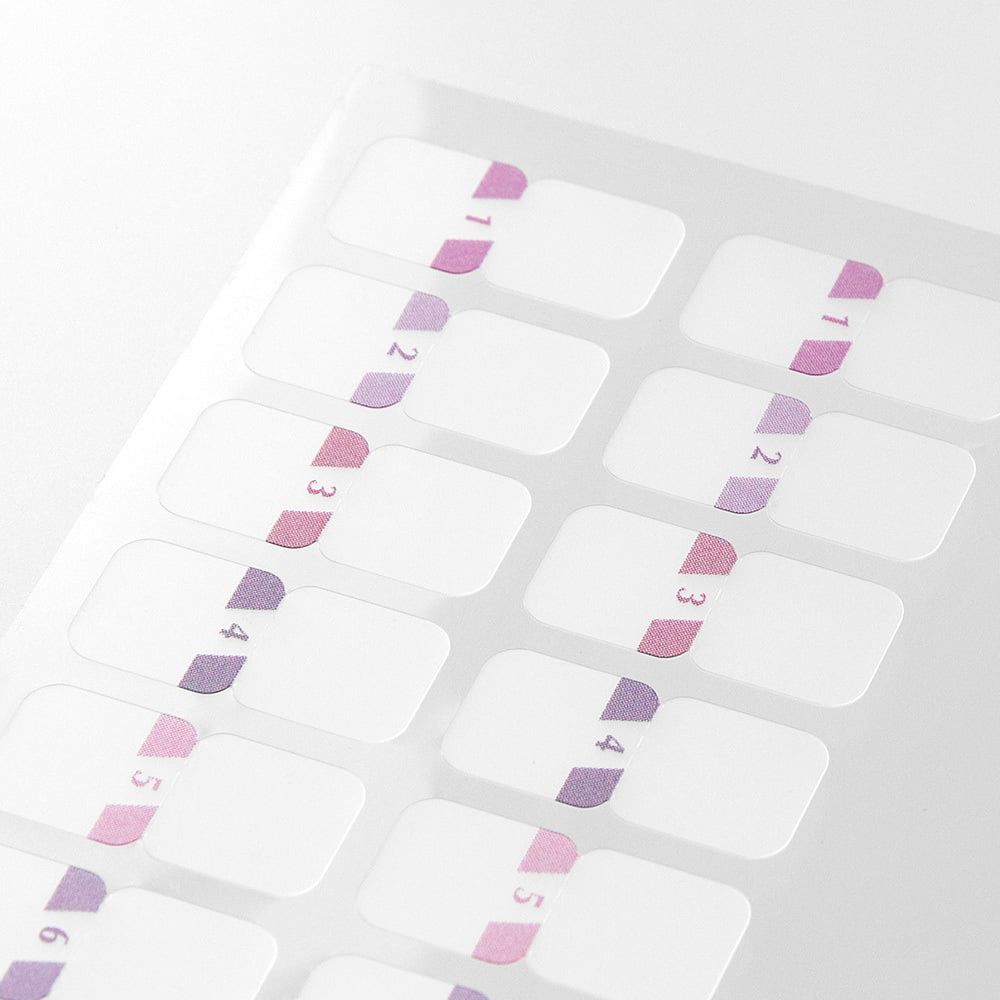 Midori Index Label Numbers Pink