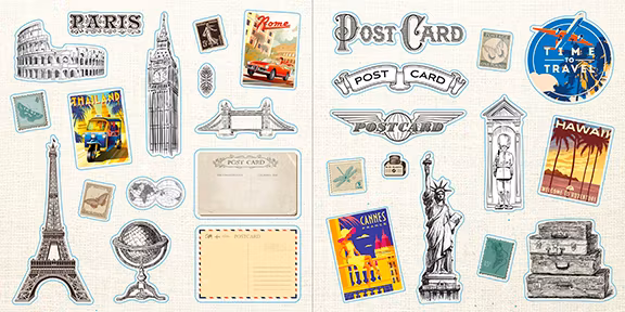 Sticker Book Loads of Ephemera! (580 stickers)