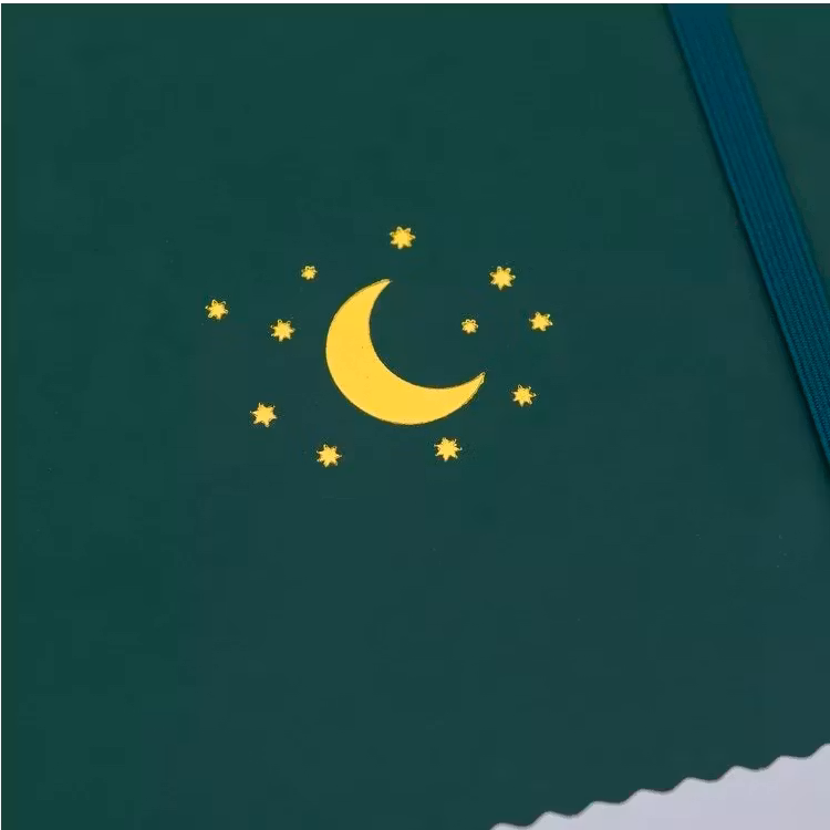 Yop & Tom Dot Grid Journal - Moon and Stars Forest Green A5