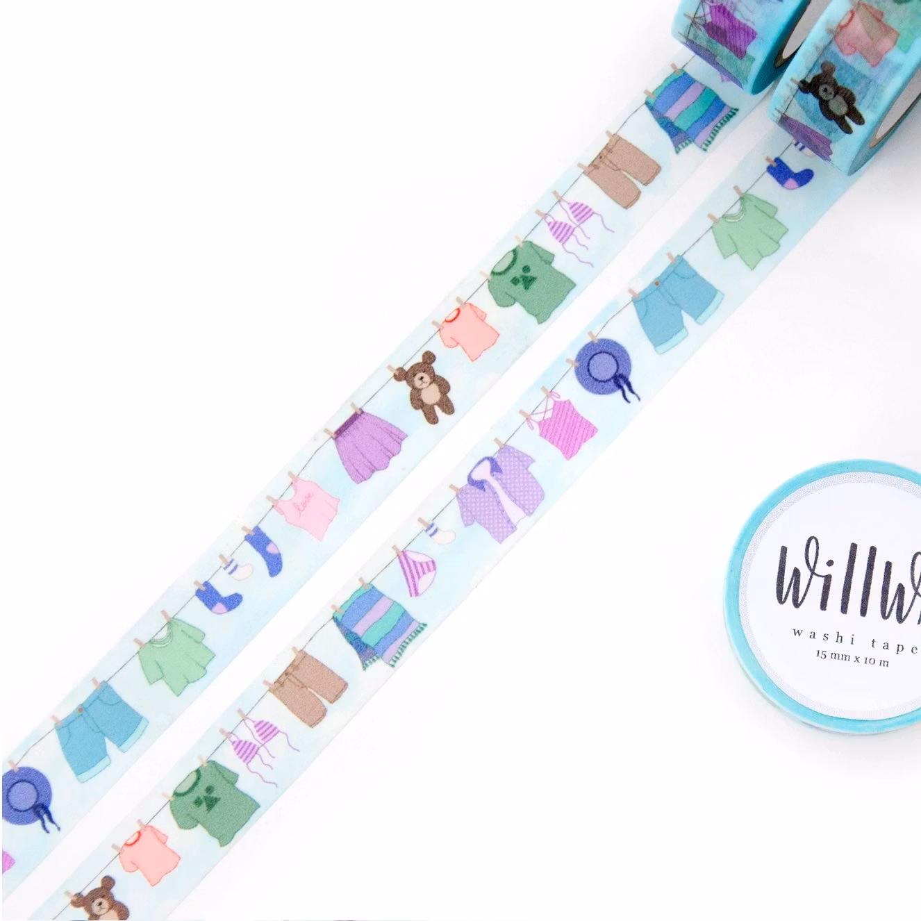 Washi tape Willwa - Laundry Line 15 mm