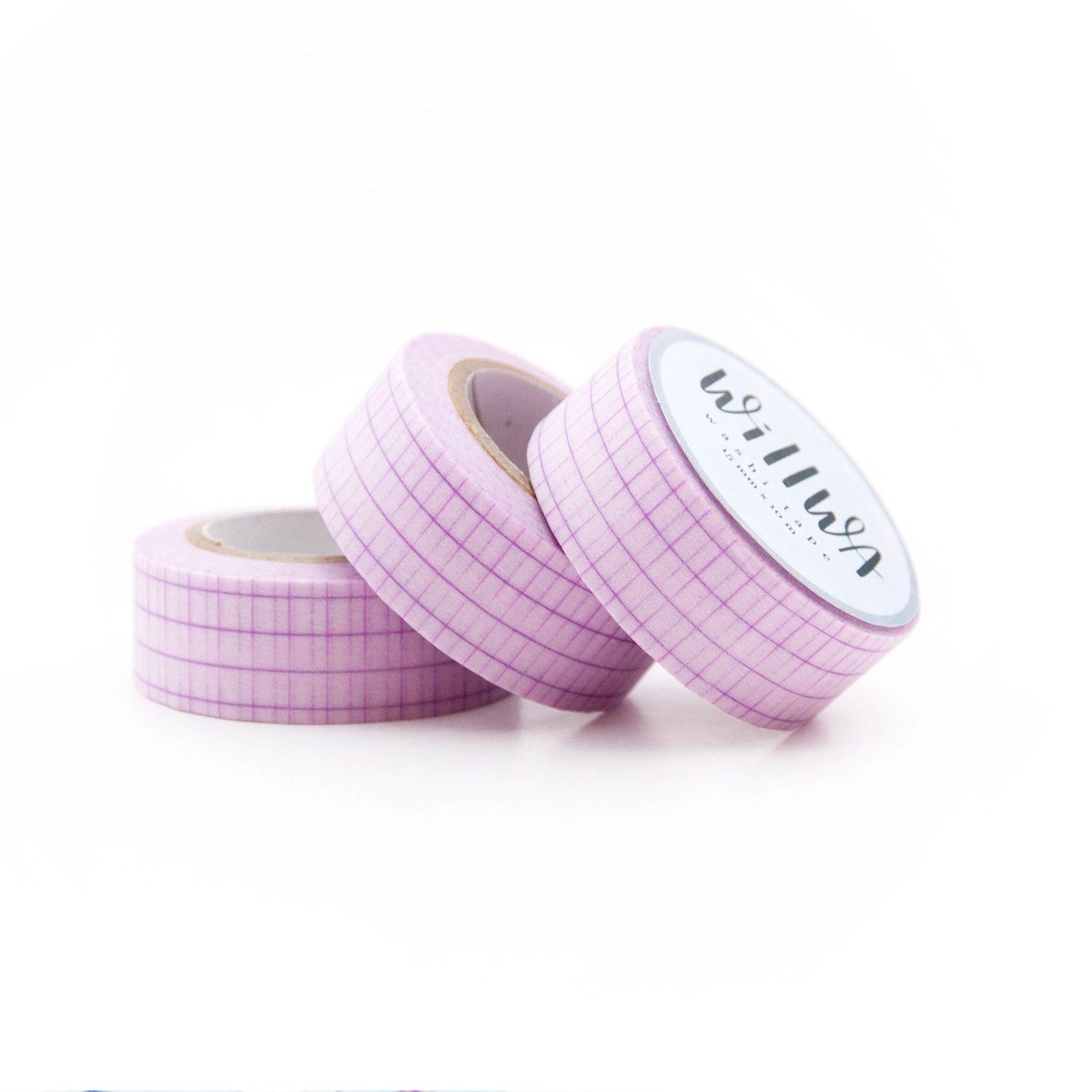Washi tape Willwa - Pink Grid 15 mm