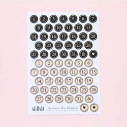 Stickers Willwa - Typewriter Key Numbers Stickers