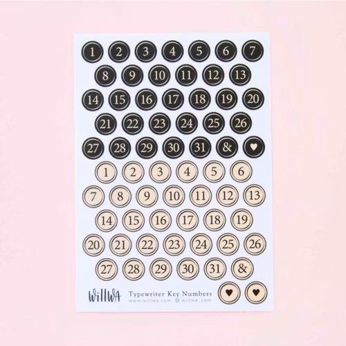 Stickers Willwa - Typewriter Key Numbers Stickers