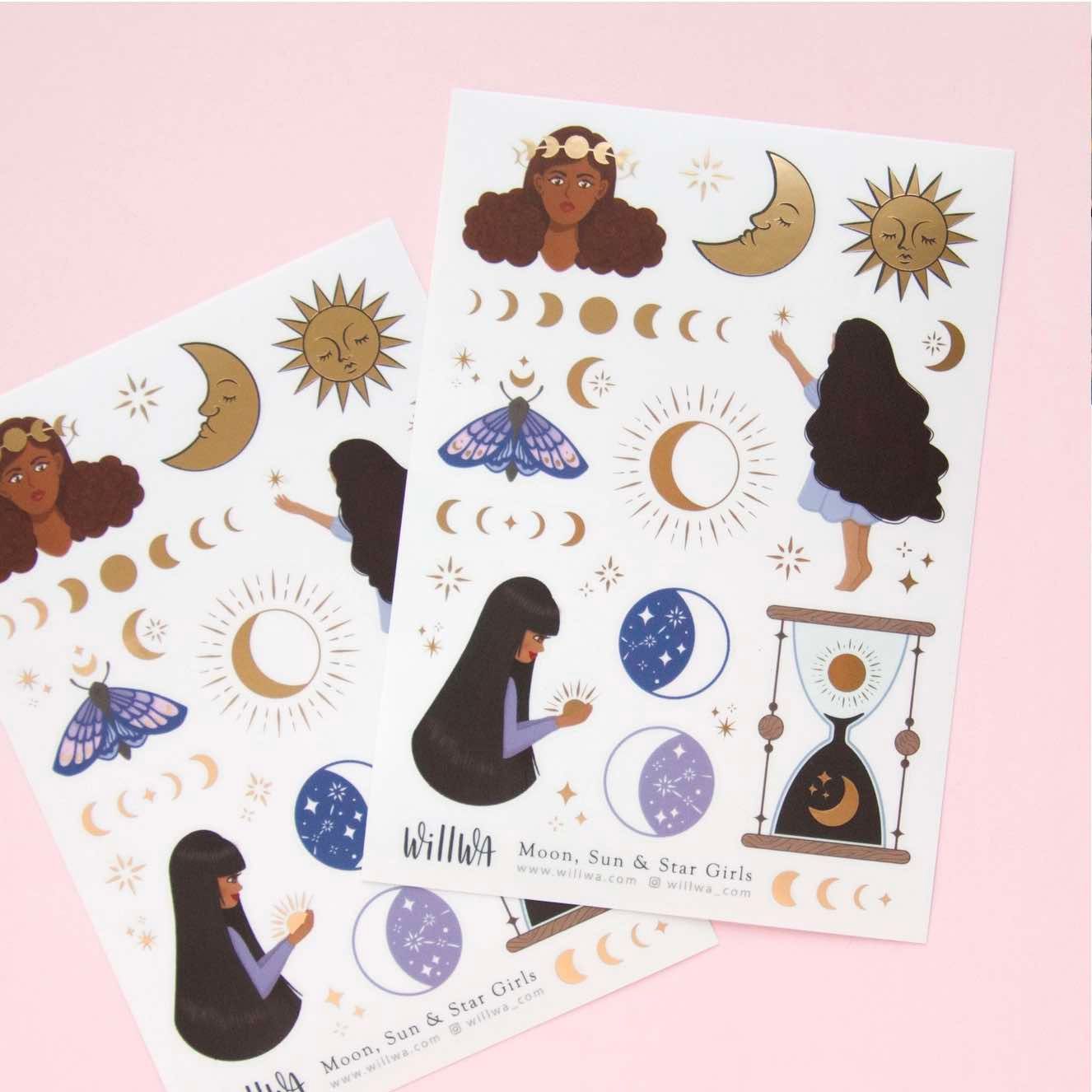 Stickers Willwa - Moon, Sun and Stars Girls