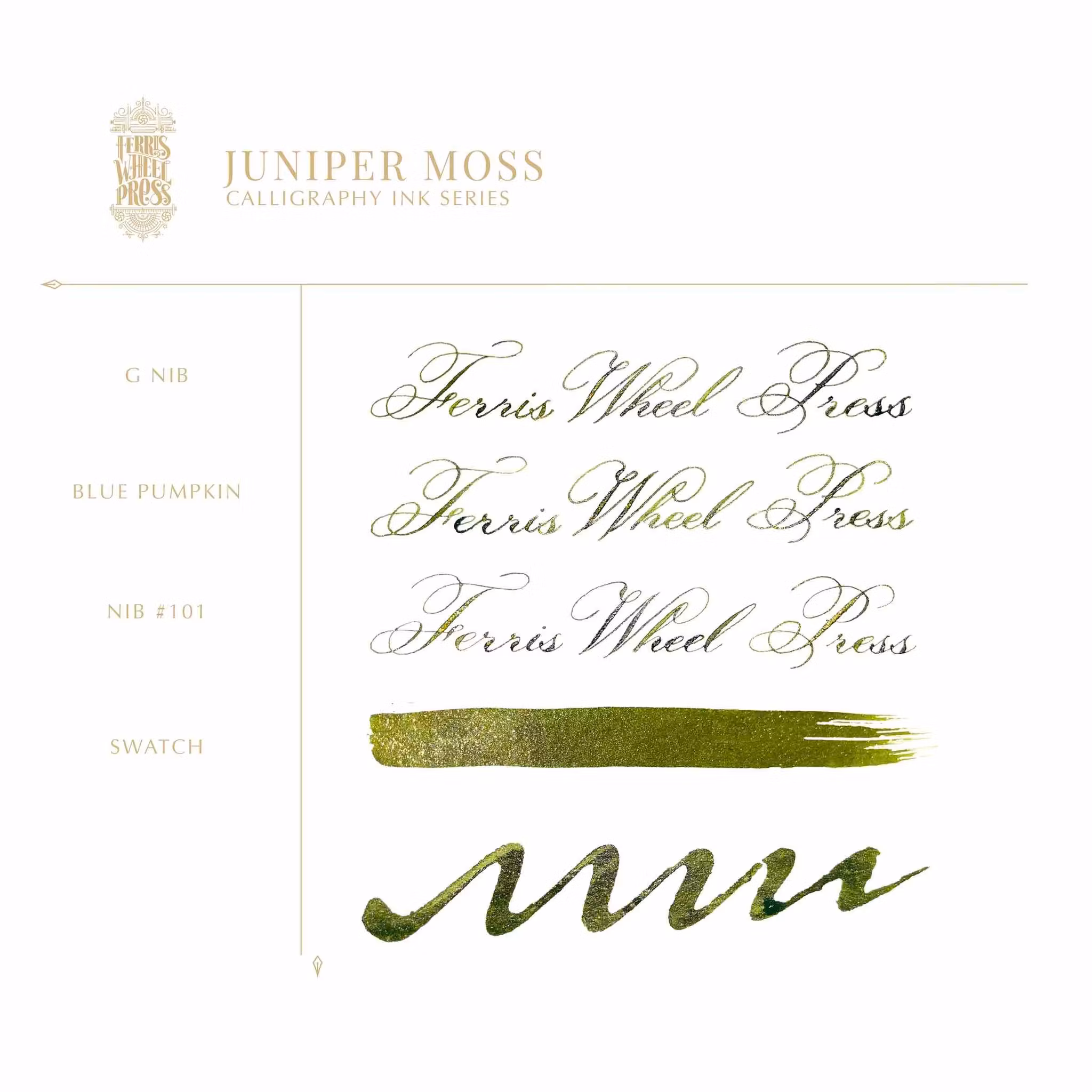 Ferris Wheel Press Calligraphy Ink - Juniper Moss 28 ml (LITEN SKADA KARTONG)