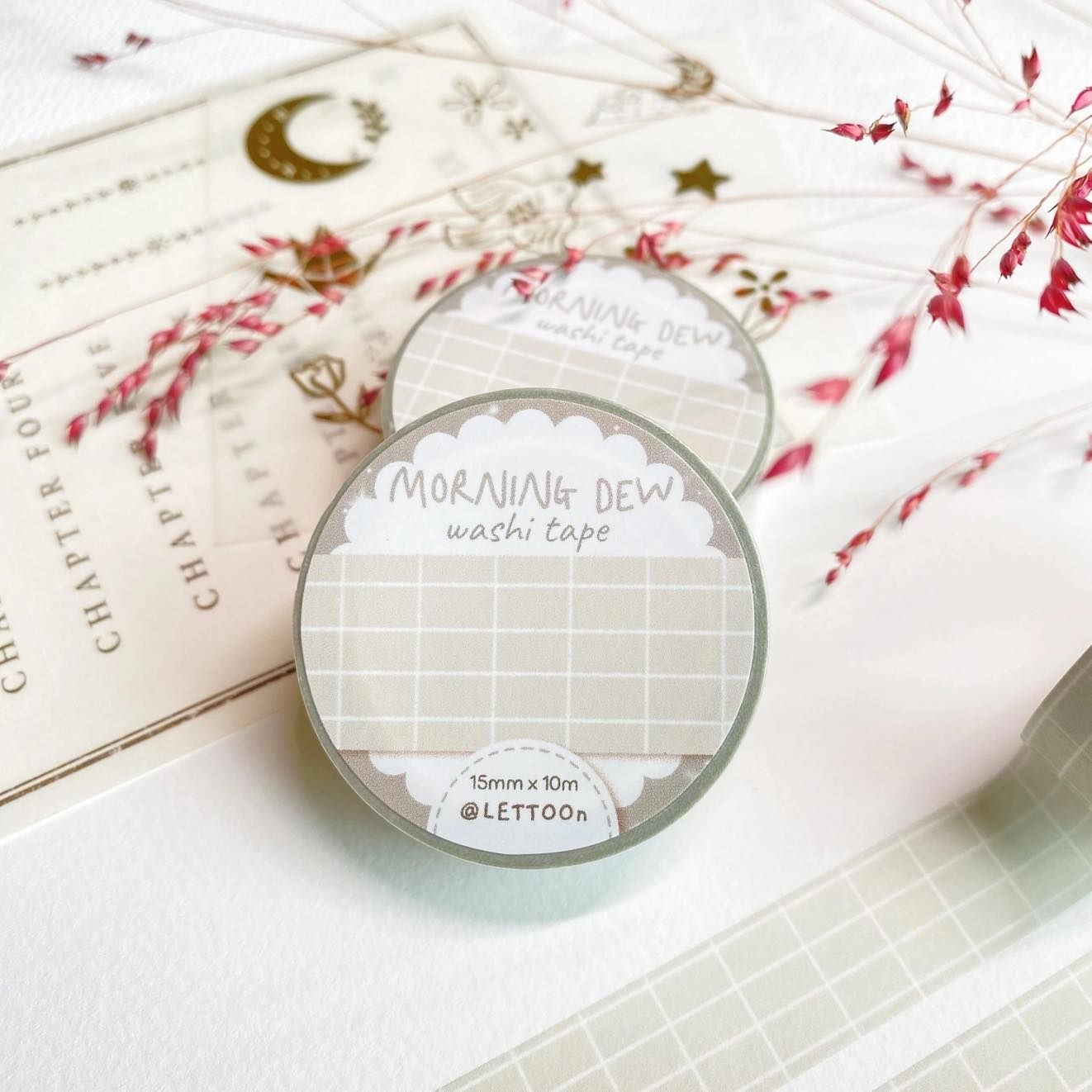 Washi tape Lettoon - Morning Dew Grid 15 mm