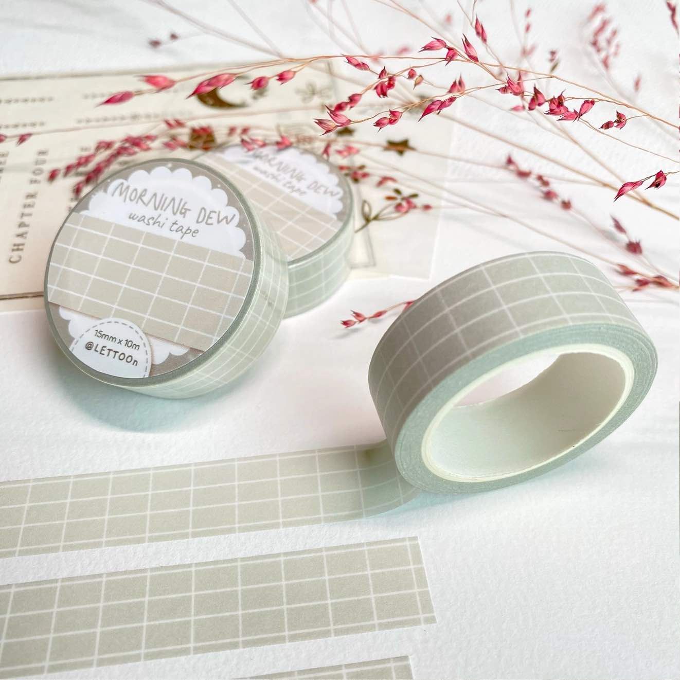 Washi tape Lettoon - Morning Dew Grid 15 mm